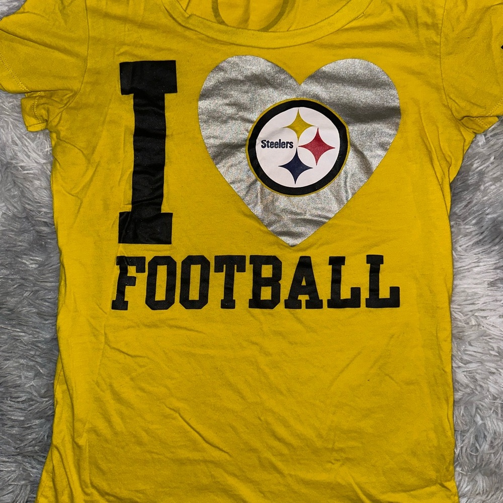 PINK Victoria's Secret Yellow Steelers Heart Tee - EUC Small